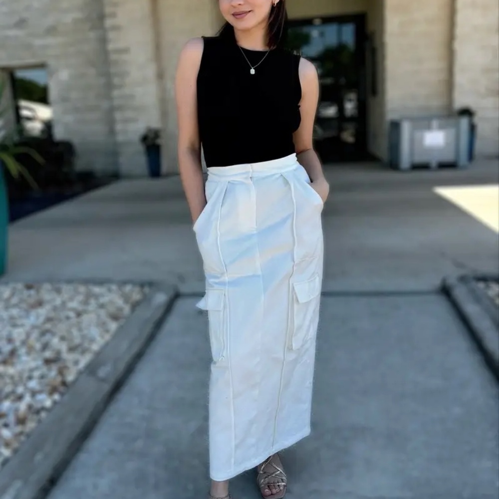 Silk‎ Laundry Canvas Cargo Skirt Size XS